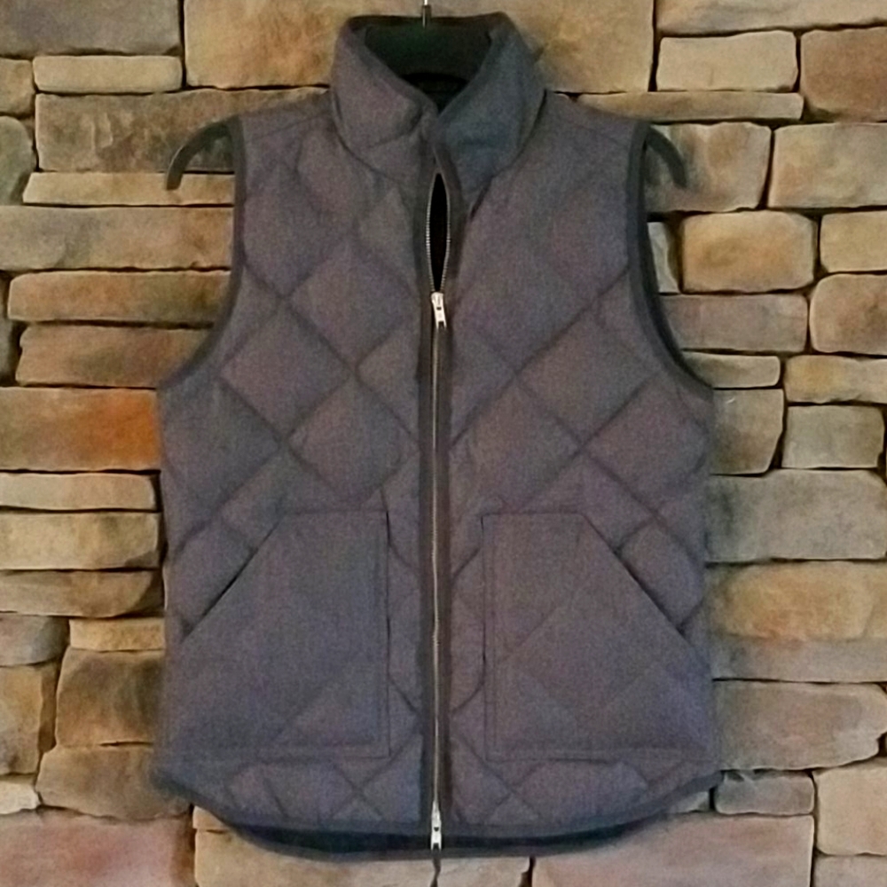 J. Crew Gray Puffer Vest  New With Tags